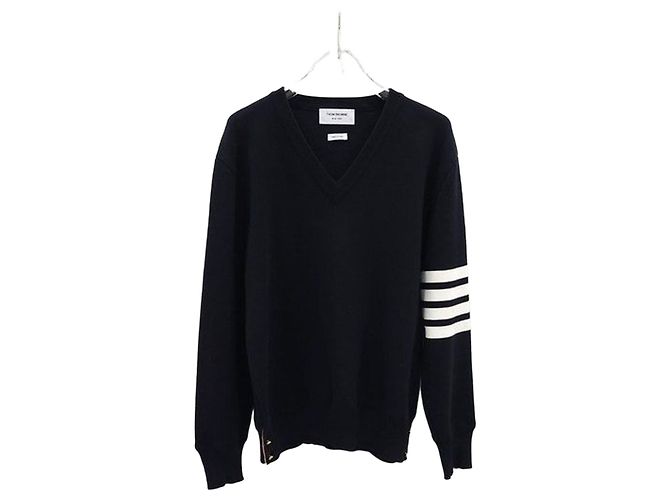 Thom Browne Milano Stitch V-Ausschnitt Strickpullover