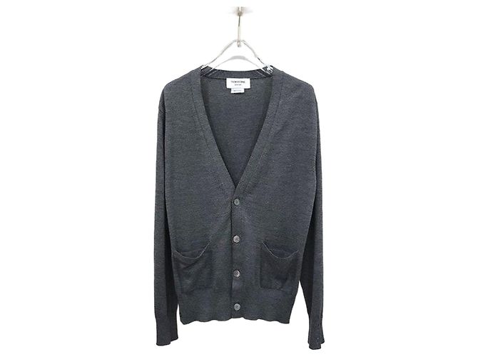 Thom Browne Grauer Wollcardigan