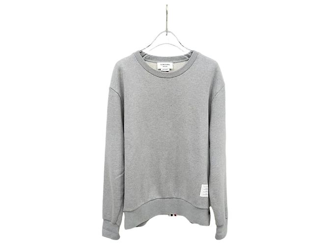 Thom Browne Gray Three-Stripe Sweatshirt
