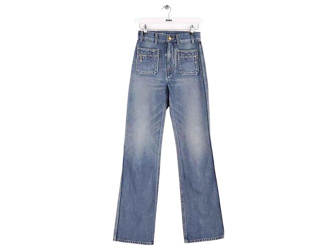 Jeans dritti blu in cotone Céline