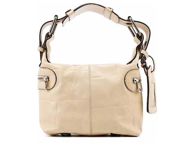 Chloé Bolsa Camera de couro embossed bege