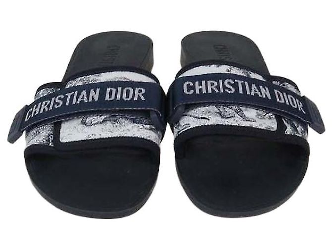 Claquettes Dio(r)evolution en tissu technique avec motif Oblique Deep Blue Christian Dior