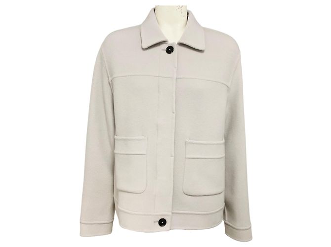 Closed Grey Button Front Wool Blouson Jacket