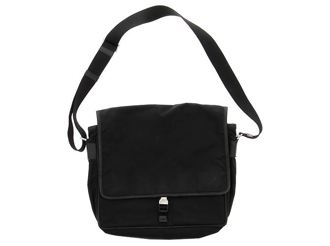 Prada Borsa per computer in nylon nero