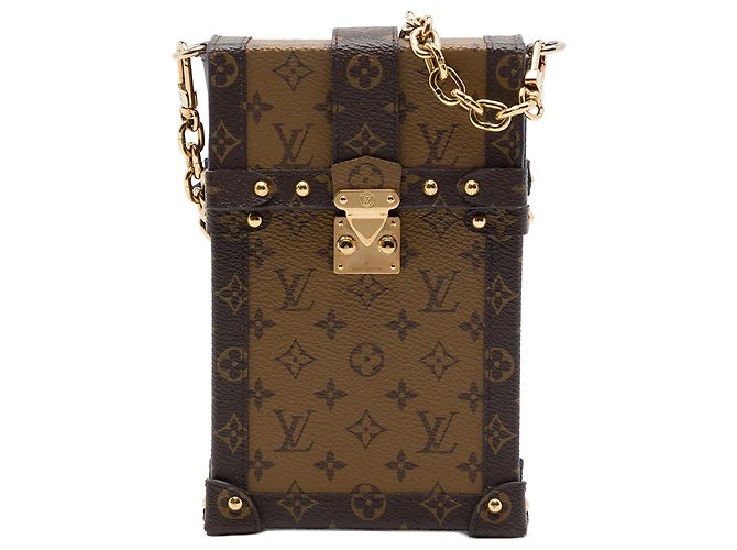 Louis Vuitton Brown Monogram Reverse Pochette Trunk Verticale