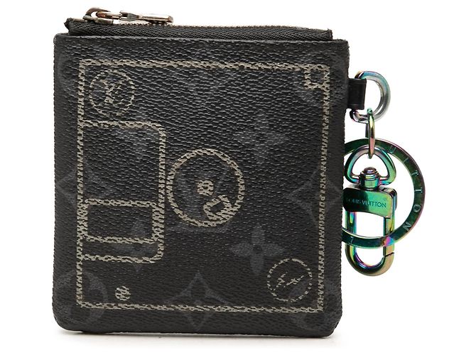 Portachiavi e portamonete Louis Vuitton Black Fragment Monogram Eclipse Floppy Disk