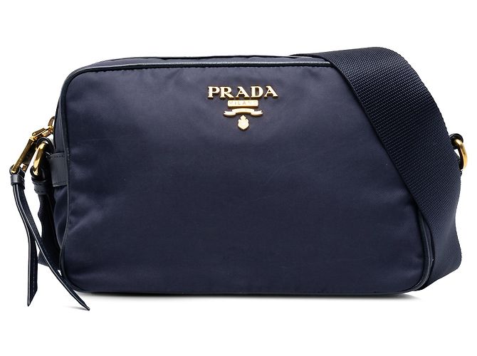 Borsa Camera Prada in Tessuto Blu