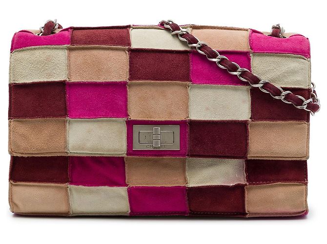 Chanel Multi Multicolor Suede Patchwork Reissue 2.55 Flap