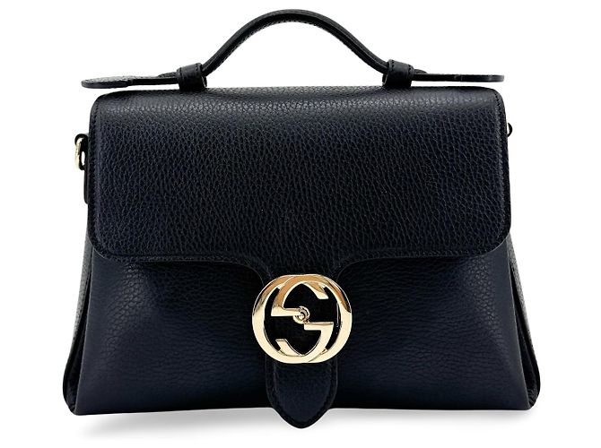 Gucci Interlocking Top Handle Leather Small