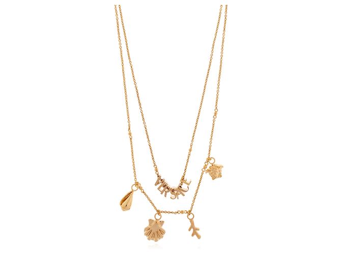 Collier à breloques double rang Versace doré