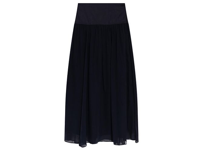 Falda midi Vika Ulla Johnson azul marino algodón