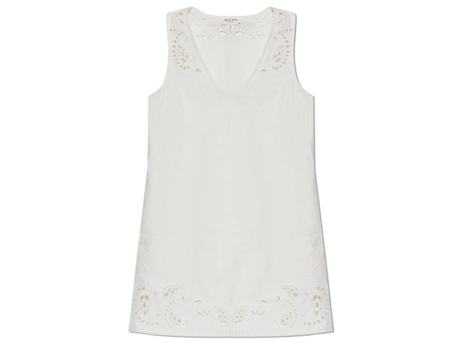 Vestido sem mangas branco de algodão Rag & Bone
