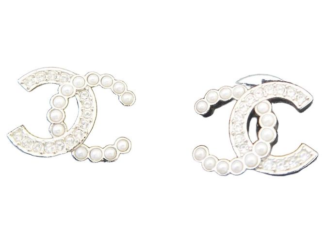 Chanel Orecchini in perle e cristalli Argento