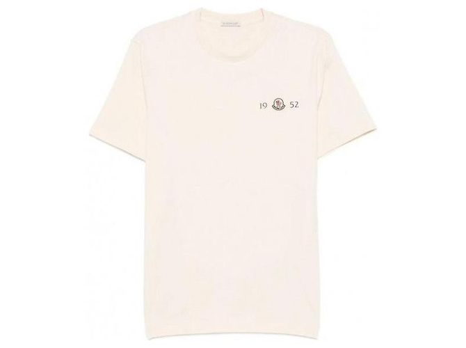 Moncler Baumwoll-T-Shirt mit Logo Weiß
