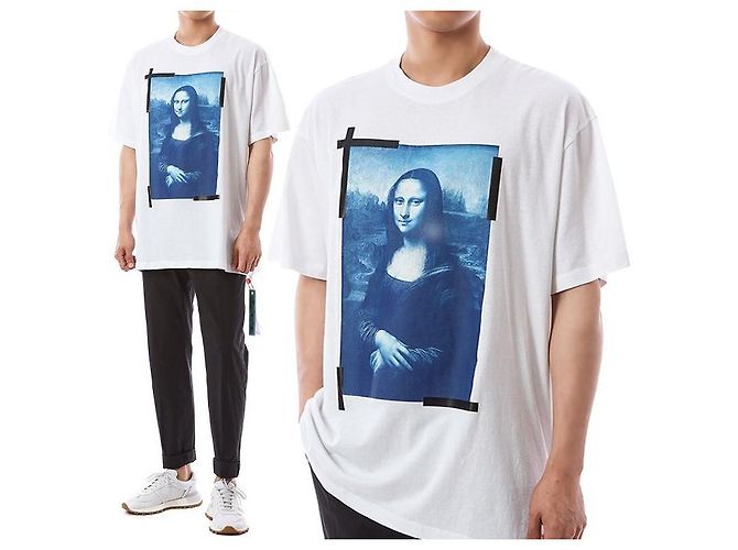 Off White Mona Lisa Print Oversized T-Shirt