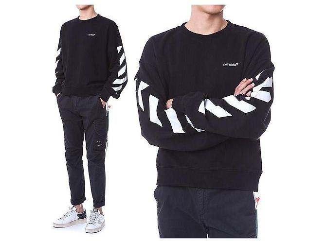 Off White Diagonal Fleece Sweatshirt