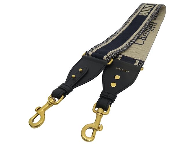 Dior Basic Navy Embroidered Logo Shoulder Strap