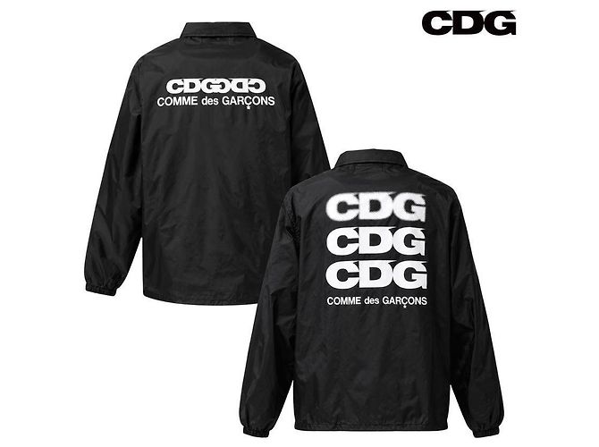 Comme Des Garcons Logo Coach Jacket Black