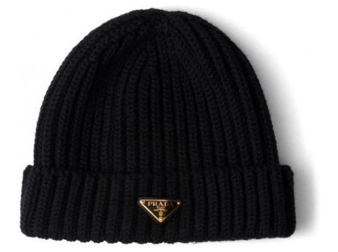Gorro Prada de lã e cashmere preto