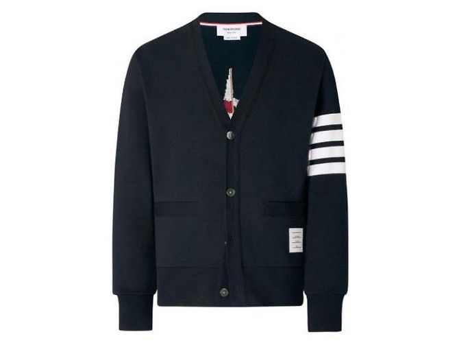 Thom Browne Loopback Bestickter Cardigan