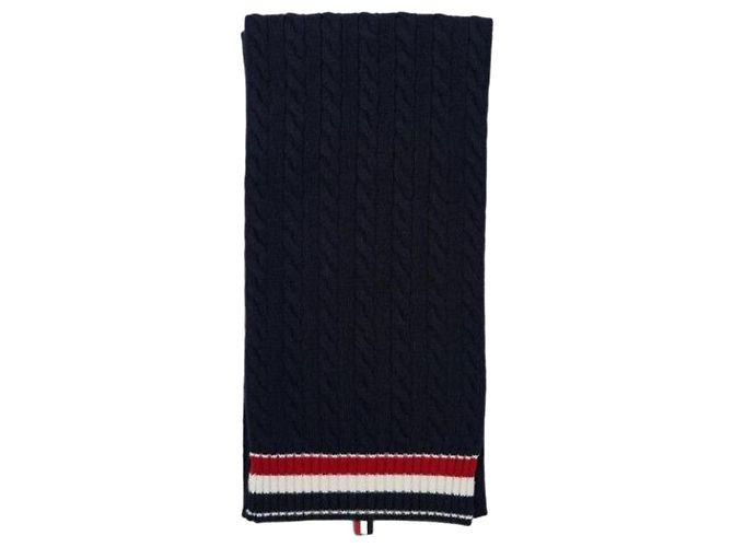 Thom Browne Sciarpa a righe Cable Rib Wool RWB