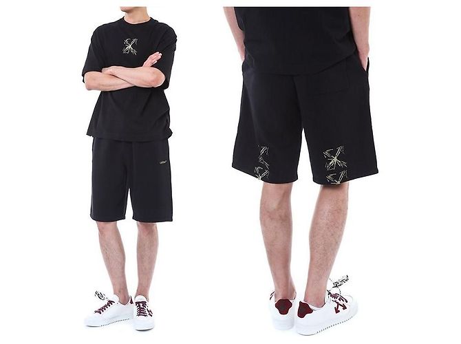 Off White Splash Arrow Logo Embossed Training Half