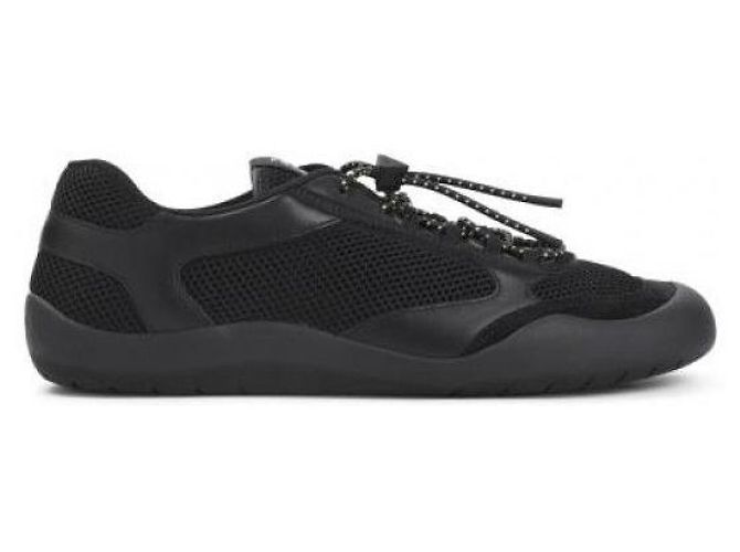 Prada Baskets Speedlock en cuir et mesh