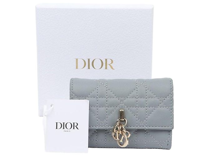 Dior Geldbörse Cloud Blue Leder