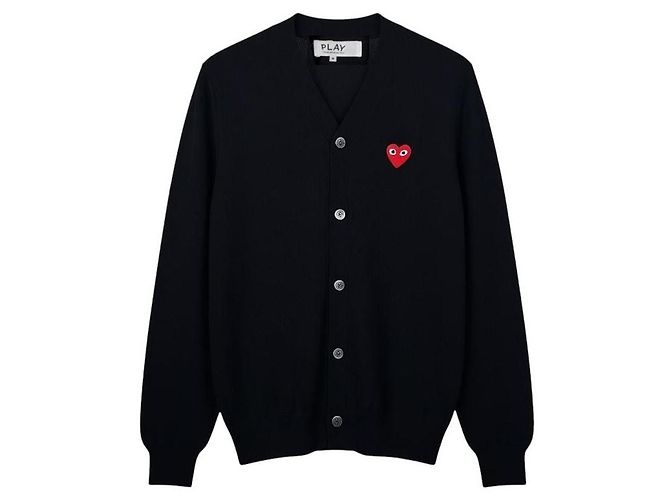 Comme Des Garcons Strick-Cardigan mit V-Ausschnitt Schwarz