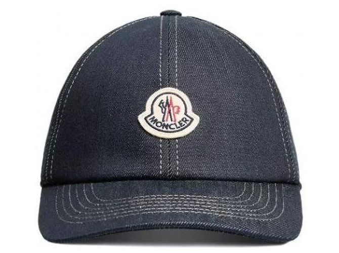 Cappellino baseball Moncler in denim blu