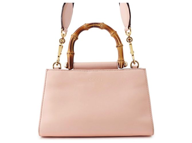 Bamboo Borsa a mano Gucci Nymphaea in pelle e bambù
