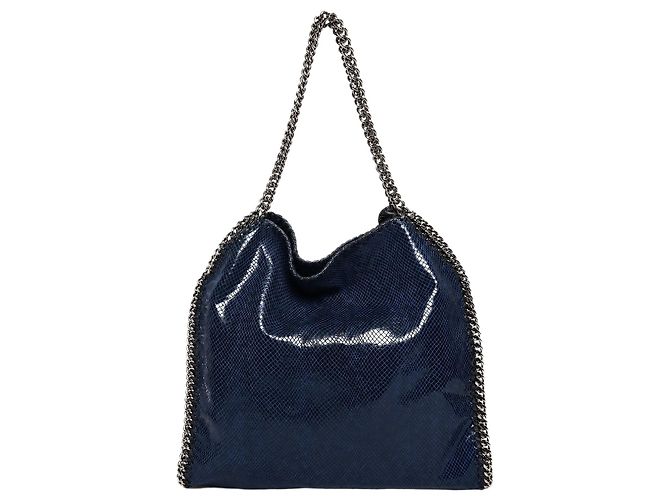 Stella Mc Cartney Sac cabas Falabella effet python bleu marine