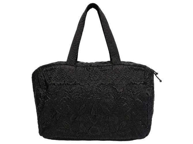 Autre Marque Borsa a mano nera ricamata