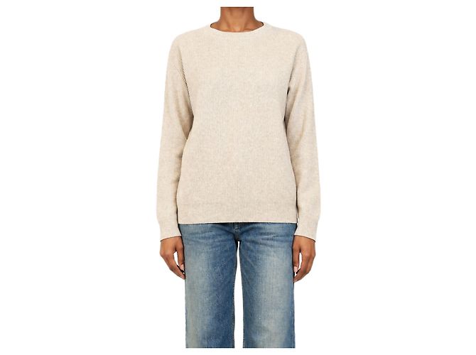 Brunello Cucinelli Neutraler Rippstrick-Kaschmirpullover - size S