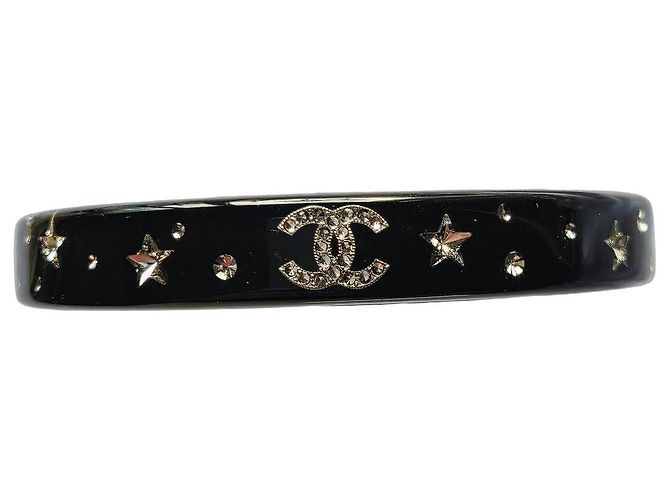 Pulseira Chanel Preta com Estrelas e Cristais