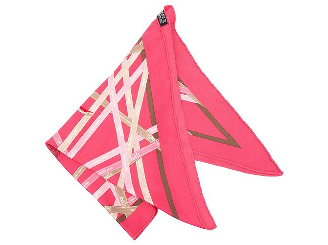 Lenço de seda Hermès Pink Bolduc Pointu Triangle