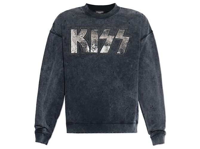 Sudadera Dsquared2 X KISS de algodón negro oversize