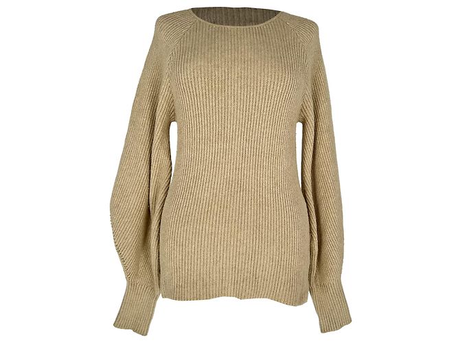 Autre Marque Aje Strickpullover mit Rückenausschnitt aus beiger Baumwolle