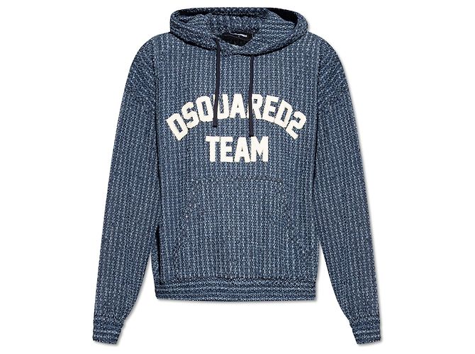 Dsquared2 Blauer Logo Kapuzenpullover
