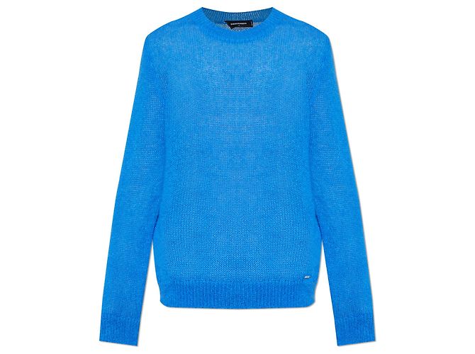 Dsquared2 Mohair-Wollpullover Blau