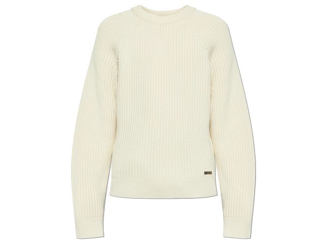 Dsquared2 Wool Ribbed Sweater Cream