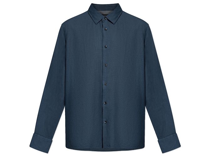 Camisa Rag & Bone de algodón azul marino