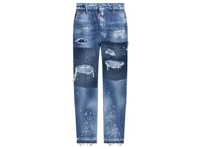 Vaqueros Big Brother Dsquared2 en denim azul patchwork
