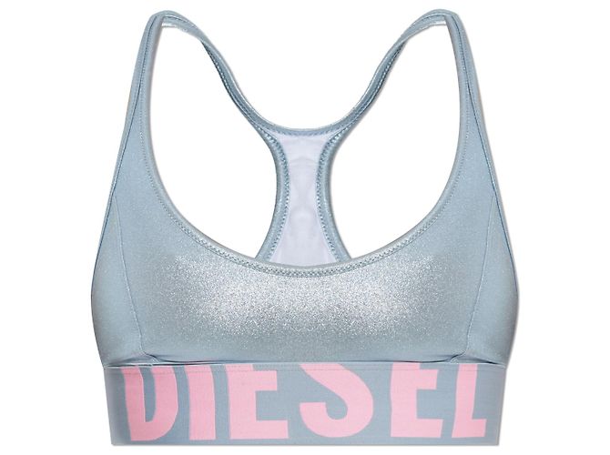 Diesel Bikini-Oberteil hellblau schimmernd