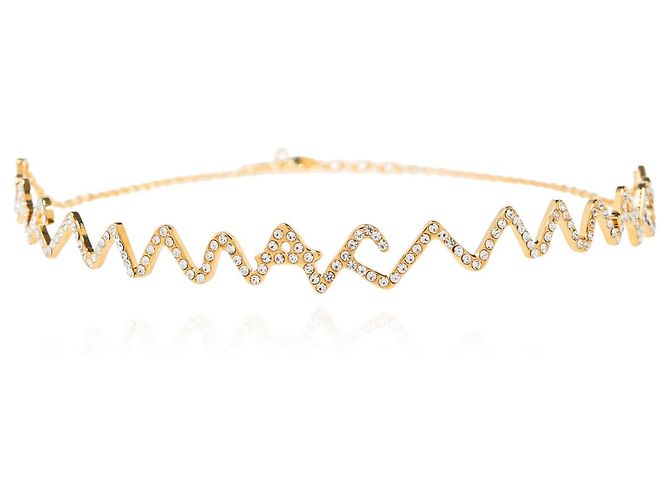 Marni Wavy Pattern Messing Halskette Gold