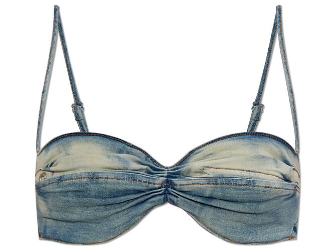 Top de denim Diesel DE-OUCHY-S azul