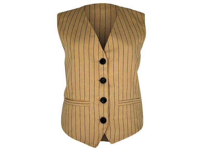 Chaleco a rayas Maje Vilatex en algodón beige