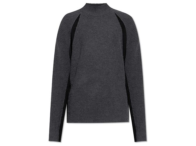 Diesel K-LOLLO-TN Pullover Grau aus Wolle