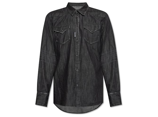 Camisa de denim preta Dsquared2