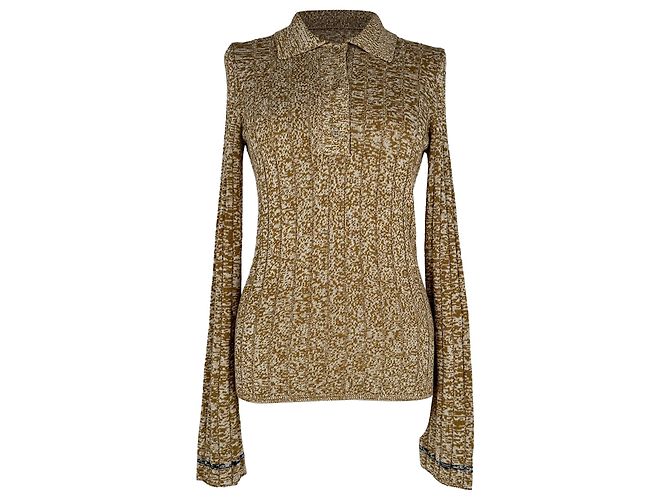Joseph Strickpullover mit Kragen aus brauner Viskose